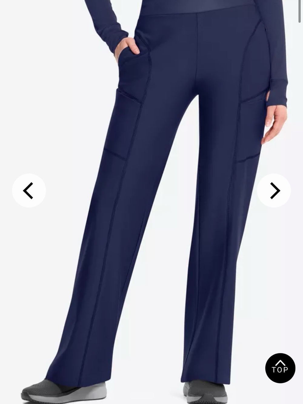 Cherokee Navy Wide-Leg Track Pants with Utility Pockets